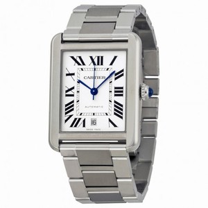 Cartier Tank Solo XL Automatic Silver Dial Stainless Steel Men's Watch W5200028