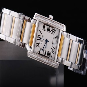 Cartier Tank Tankissime WE7008MM White Dial Square Stainless Steel Case Watch