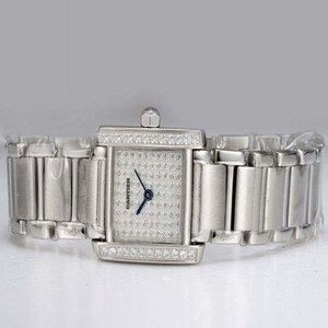 Cartier Tank W5101193 Womens Square Stainless Steel Case Watch