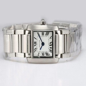 Cartier Tank w51028Q3 Womens Square Stainless Steel Case Watch