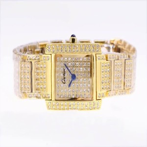 Cartier Tank wE10456H Square Gold 18k Gold Strap Womens Watch
