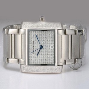 Cartier Tank WL4082KF 28x32mm Silver Stainless Steel Strap Womens Watch