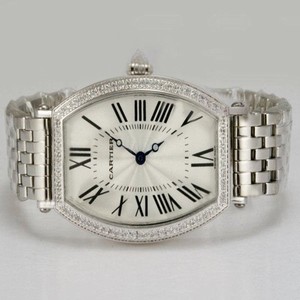 Cartier Tonneau WE400131 Silver Stainless Steel Strap 26x43mm Womens Watch