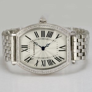 Cartier Tonneau WE400131 White Dial Rectangle Silver Stainless Steel Strap Watch