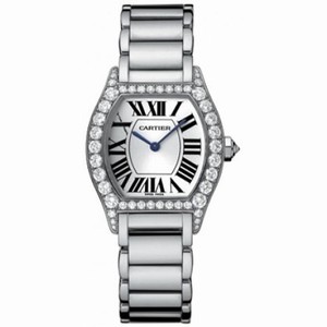 Cartier Tortue Diamond 18kt White Gold Ladies Watch WA5072W9