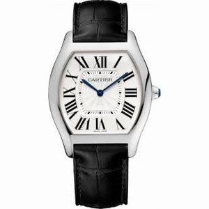 Cartier Tortue Silver Dial 18k White Gold Men's Watch WGTO0003