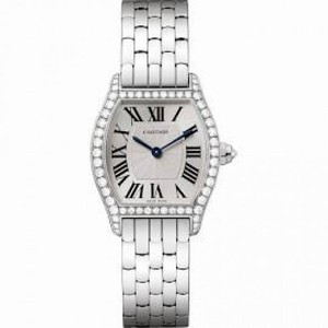 Cartier Tortue Silvered Flinque Dial Ladies Watch WA501011