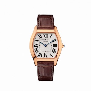 Cartier Tortue Silvered guilloche Dial Men's Watch W1556362