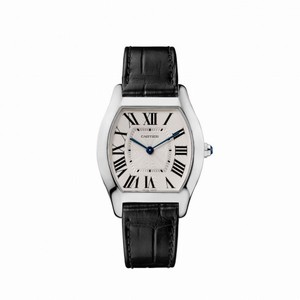 Cartier Tortue Silvered guilloche Dial Men's Watch W1556363