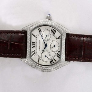 Cartier Tortue WA503751 Stainless Steel Case White Dial Watch