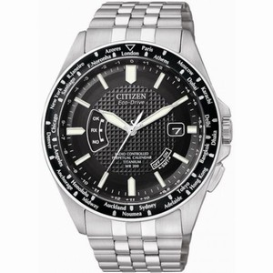 Citizen World Perpetual Black Dial Titanium Men's Watch CB0030-56E