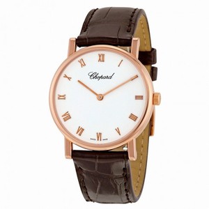 Chopard Classic White Dial Rose Gold Alligator Leather Ladies Watch 163154-5001DBR