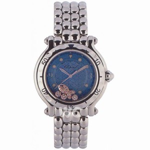 Chopard Happy Beach Diamond Fish Steel Blue Ladies Watch 27/8925