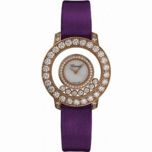 Chopard Happy Diamond Mother of Pearl Diamond Bezel 18k Rose Gold Ladies Watch 209412-5001