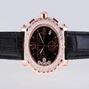 Chopard Happy Sport Chronograph 283582-5001 Rose Gold Case 42mm Midsize Watch