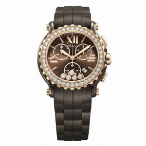 Chopard Happy Sport Chronograph Brown Dial Diamond Watch 288515-9004