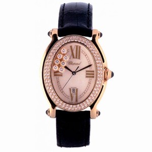 Chopard Happy Sport Diamond 18k Yellow Gold Black Ladies Watch 277012-0004