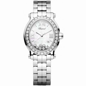 Chopard Happy Sport Diamond Mother of Pearl Dial Stainless Steel Ladies Watch 278546-3004
