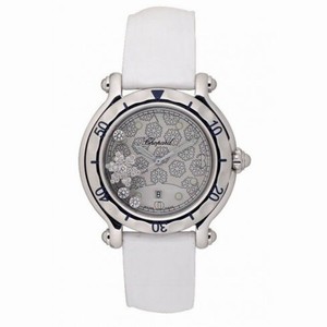 Chopard Happy Sport Diamond Snowflake Steel White Rubber Watch 27/8949