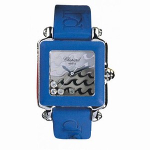 Chopard Happy Sport Diamond Steel Blue Rubber Ladies Watch 27/8896-403