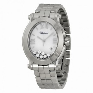 Chopard Happy Sport Floating Diamond White Dial Stainless Steel Ladies Watch 278546-3003