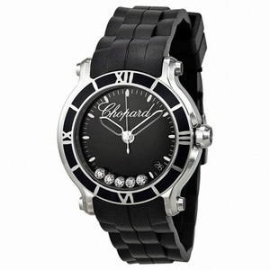 Chopard Happy Sport Floating Diamonds Black Dial Ladies Watch 278551-3002