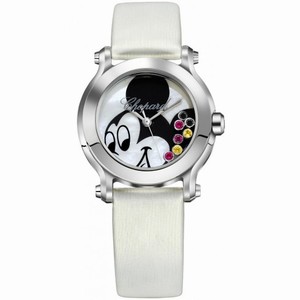Chopard Happy Sport II Mother of Pearl Dial White Satin Ladies Watch 278475-3032