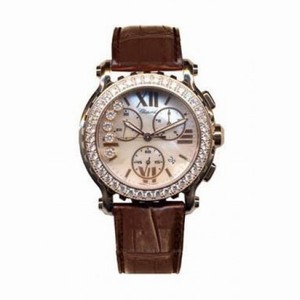 Chopard Happy Sport Mother of Pearl Dial Chronograph Diamond Ladies Watch 283583-5003