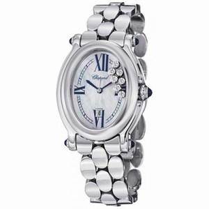 Chopard Happy Sport Mother Of Pearl Dial Stainless Steel Floating Diamonds Ladies Watch 278418-3004