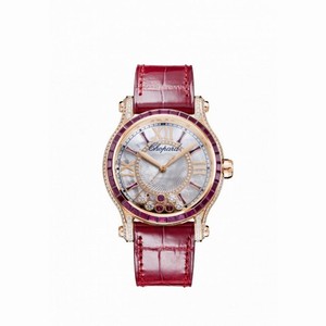 Chopard Happy Sport Mother of Pearl with Diamonds and Rubies Dial Ladies Watch 274891-5004