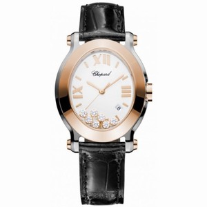Chopard Happy Sport Oval Floating Diamonds Rose Gold and Steel Ladies Watch 278546-6001