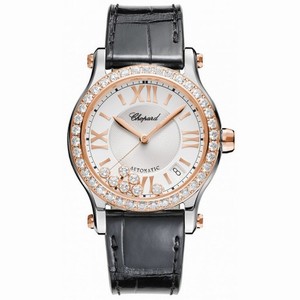 Chopard Happy Sport Silver Dial Diamond Automatic Ladies Watch 278559-6003