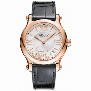 Chopard Happy Sport Silver Guilloche Dial Ladies Watch 274808-5001