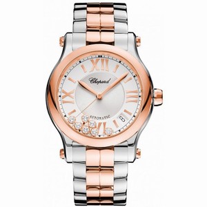 Chopard Happy Sport Silver Guilloche Dial Ladies Watch 278559-6002
