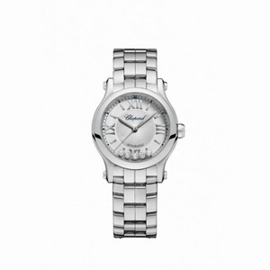 Chopard Happy Sport Silver-Toned Dial Stainless Steel Ladies Watch 278573-3002