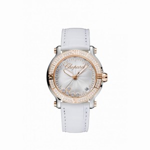 Chopard Happy Sport Silver-Toned Guilloche Diamond Dial Ladies Watch 278551-6003