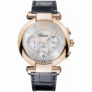 Chopard Imperiale Chronograph Mother of Pearl Dial Brown Leather Men's Watch 384211-5001
