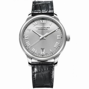 Chopard L.U.C. 1937 Classic Automatic Silver Dial Black Leather Men's Watch 168544-3002