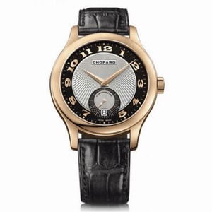 Chopard L.U.C. Classic Mark III Black and Silver Guilloche Dial Automatic Rose Gold Men's Watch 161905-5001