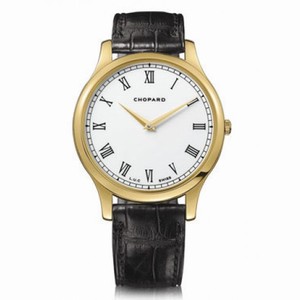 Chopard L.U.C Classic XP White Dial Yellow Gold Black Leather Men's Watch 161902-0001