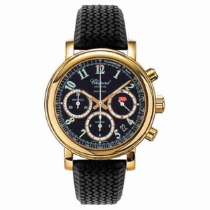 Chopard Mille Miglia 18k Yellow Gold Black Rubber Chronograph Men's Watch 16/1250-99