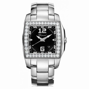 Chopard Two O Ten Black Dial Diamond Bezel Ladies Watch 108464-2004