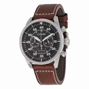 Citizen Avion Black Dial Brown Leather Quartz Men's Watch CA4210-24E