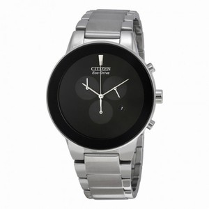 Citizen Axiom Eco-Drive Chronograph Black Dial Stainless Steel Men's Watch AT2240-51E