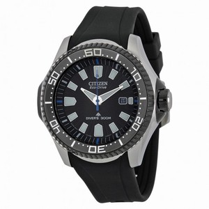 Citizen Black Dial Black Rubber Strap Men's Watch BN0085-01E