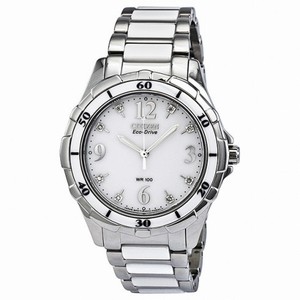 Citizen Ceramic Eco-Drive Diamond White Dial Ladies Watch EM0030-59A