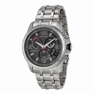 Citizen Chrono-Time A-T Eco-Drive Grey Dial Stainless Steel Men's Watch BY0100-51H