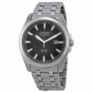 Citizen Corso Eco Drive Black Dial Stainless Steel Men's Watch BM7100-59E