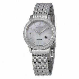 Citizen Diamond Eco-Drive Mother of Pearl Stainless Steel Ladies Watch EW2280-58D