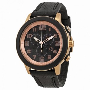 Citizen Drive Black Dial Chronograph Black Leather Men's Watch AT2233-05E